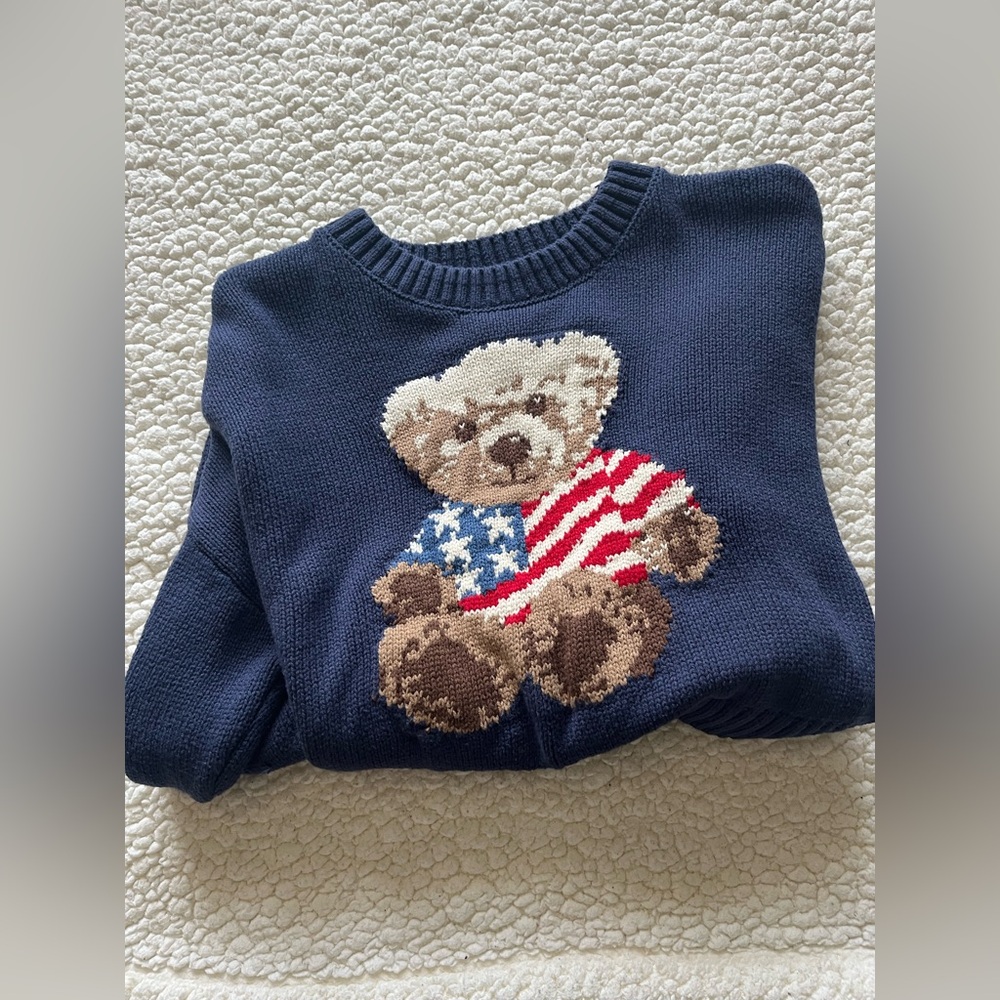 American flag teddy bear sweater